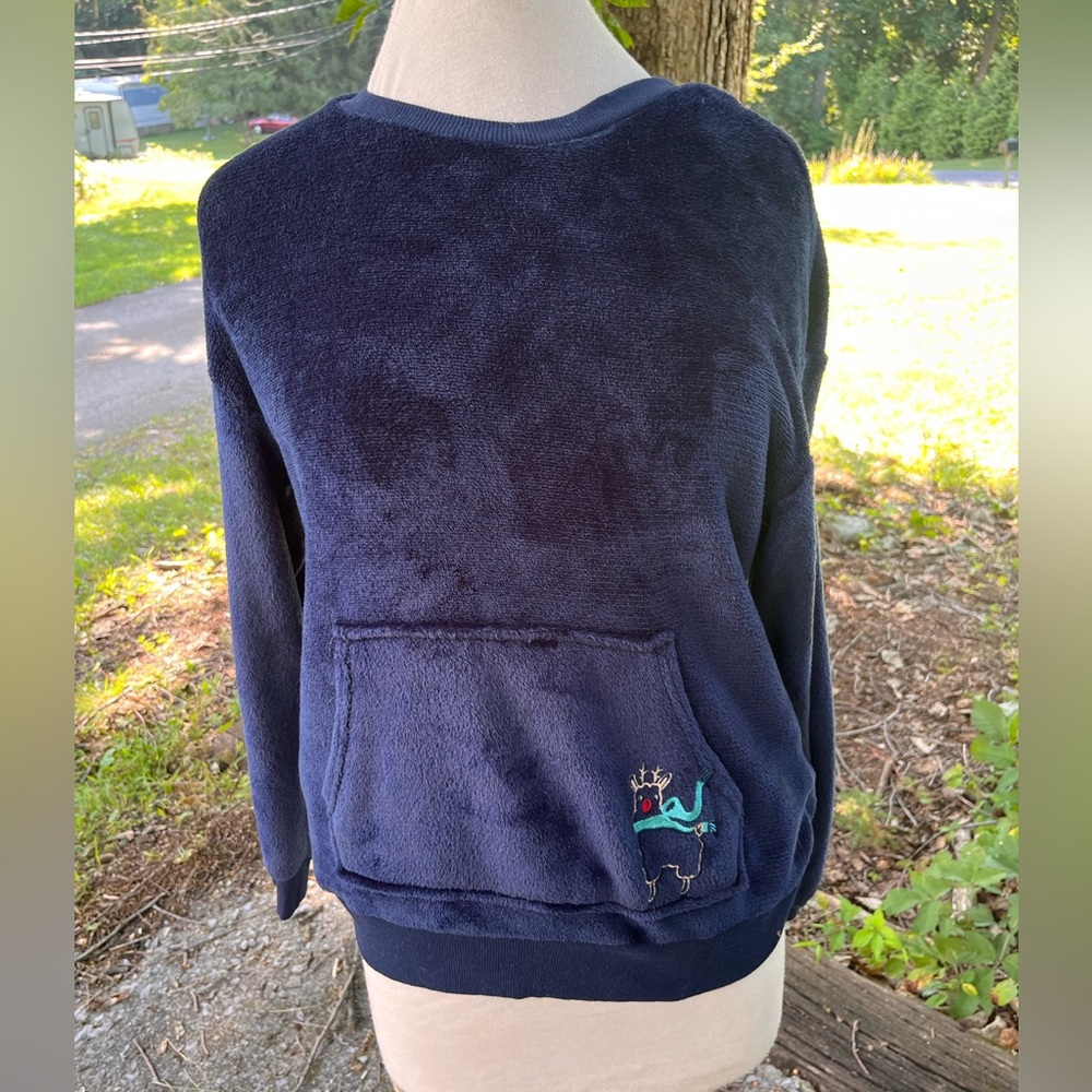 JOYSPUN LLAMA SOFT PULLOVER SWEATER with FRONT POCKET POUCH MEDIUM WOMENS